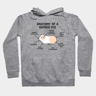 Anatomy of a Guinea Pig: Yellow and White Abyssinian (Black Text) Hoodie